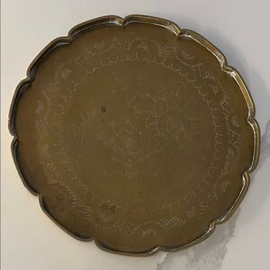 Ornate Brass Floral Tray